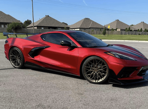 20/21 Double Staggered Variant Maxim Gloss Bronze on a 2024 Chevrolet Corvette C8
