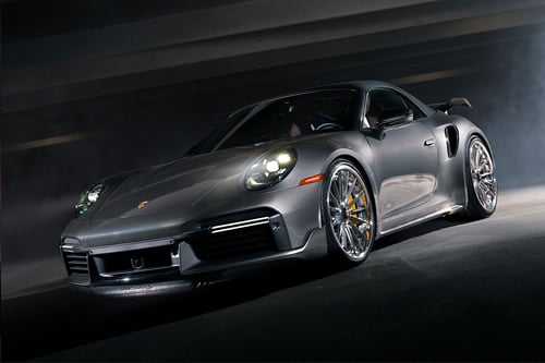 21/22 Double Staggered Variant NTZ-3P Brushed Titanium w/ Polished Lip on a 2024 911 Porsche Turbo S w/ Carbon Ceramic Brakes (Centerlock)