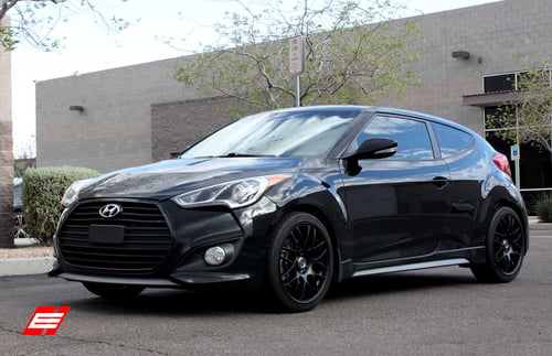 18 inch Drag DR34 Matte Black on 2013 Hyundai Veloster Turbo w/ Specs