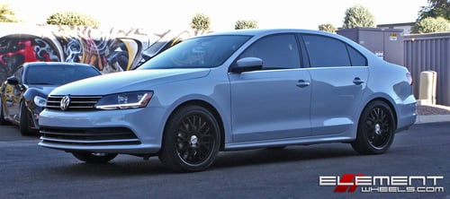 18x8 TSW Tremblant Matte Black on a 2017 Volkswagen Jetta w/ Specs