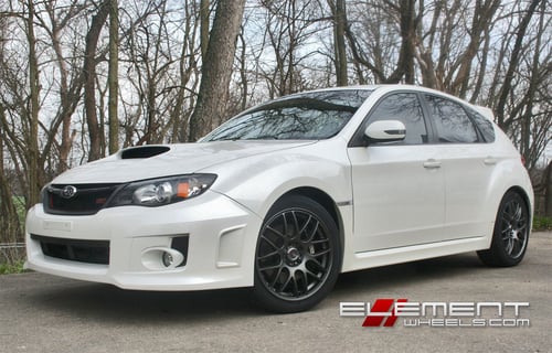 Drag DR34 Matte Gunmetal Wheels on Subaru WRX STI w/ Specs
