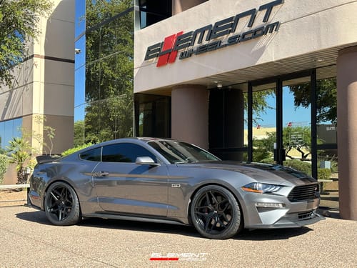 2021 Ford Mustang GT on 20 inch staggered wheels
