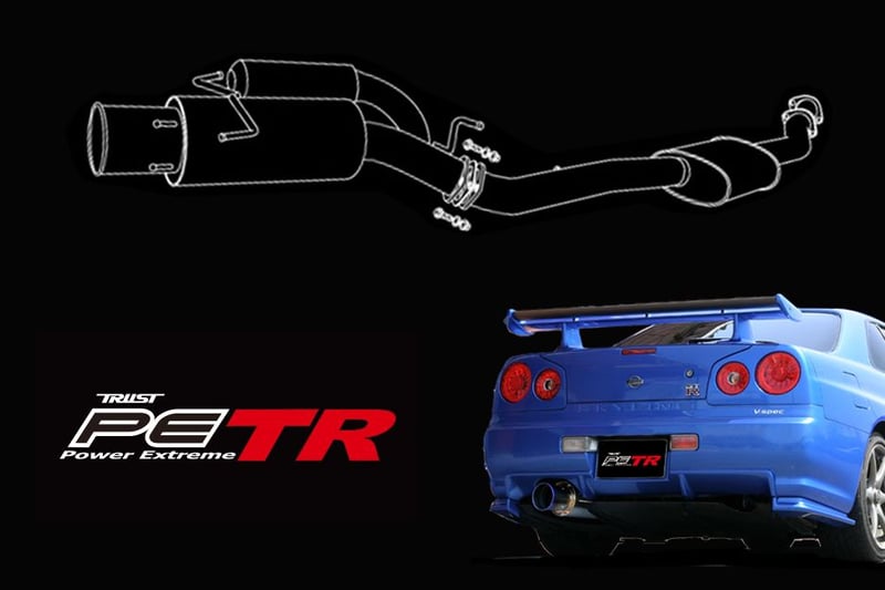 greddy 99-02nissan skyline gt-r r34 power extreme tr cat-back exhaust 10127312