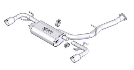 borla 03-09 mazda rx-8 1.3l single round rolled angle-cut cat-back exhaust 1014015