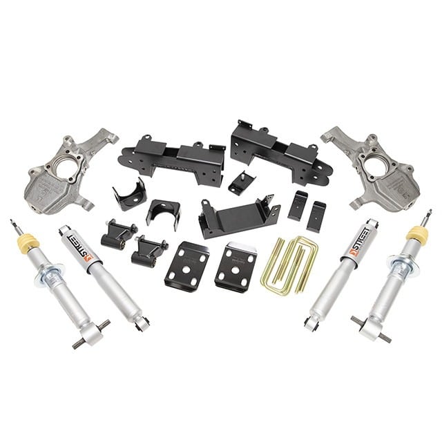 belltech lowering kit 2019 chevrolet silverado / gmc sierra 1500 2wd all cab - 2-4in fr / 6in r 1040sp