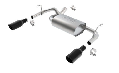 borla 12-16 jeep wrangler 3.6at/mt 4wd 2+4dr s/ sq /rl/ac sr 2.5in, 2in tip 3.5 sqx8 black chrome 11834bc