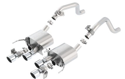 borla 14-15 chevy corvette c7 6.2l rwd w/afm &npp atak-type dual rd rolled center rear exit exhaust 11856