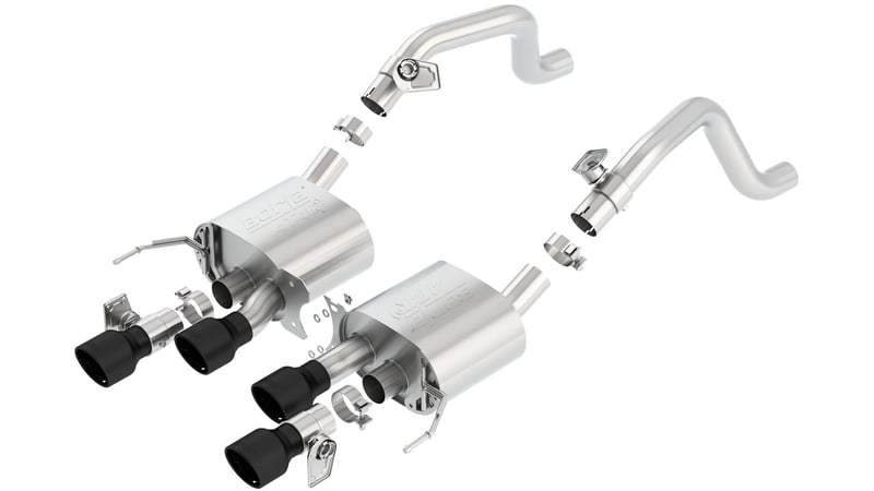 borla 14-19 c7 corvette stingray axle-back atak exhaust 2.75in to muffler dual 2.75in out 4.25in tip 11856cb