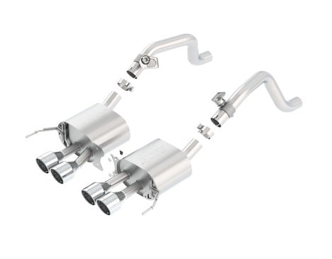 borla 2014 chevy corvette c7 w/ afm w/o npp s type rear section exhaust quad rd rl ic tips 11862