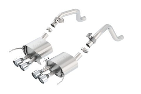 borla 14-15 chevy corvette c7 w/ afm w/o npp s type rear section exhaust quad rd rl tips 11877