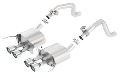 borla 14-15 chevy corvette c7 w/ afm w/o npp atak rear section exhaust quad rd rl tips 11878