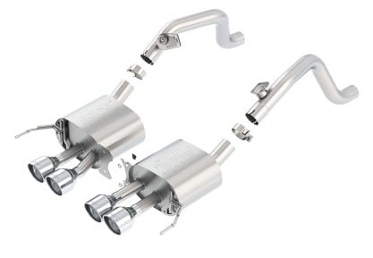 borla 14-15 chevy corvette c7 w/o afm w/o npp atak rear section exhaust quad rd rl tips 11881