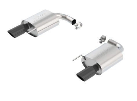 borla s-type rear section 15-17 ford mustang gt 5.0l v8 mt/at 2.5in pipe 4in tip (black chrome) 11887bc