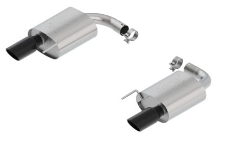 borla atak s rear section 15-17 ford mustang gt 5.0l v8 mt/at 2.5in pipe 4in tip (black chrome) 11895bc