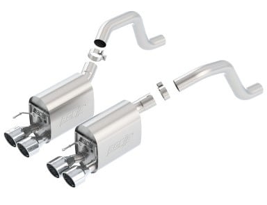 borla 06-13 chevy corvette c6 zo6/zr1 manual trans s-type ii rear section exht dual rd rolled tips 11917