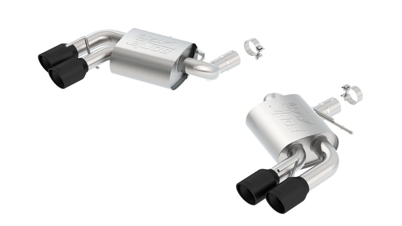 borla 16-22 chevy camaro v8 ss at/mt atak rear section exhaust w/o dual mode valves ceramic black 11921cb