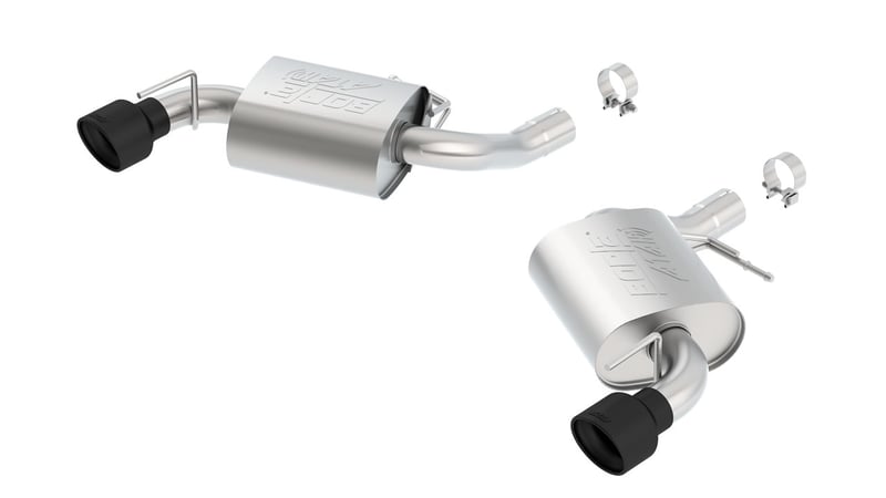 borla 16 - 22 chevy camaro ss v8 at/mt atak rear section exhaust w/o npp valves ceramic black 11923cb