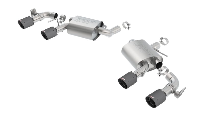 borla 16 - 22 chevrolet camaro ss at/mt rwd s-type exhaust (w/ dual mode valves) - black cf tip 11924cfba