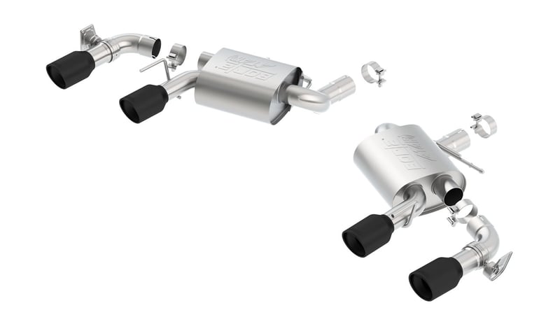 borla 16 - 22 chevy camaro v8 ss at/mt atak rear section exhaust w/ dual mode valves ceramic black 11925cb