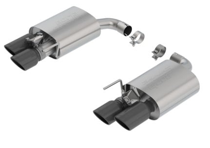 borla 18-19 ford mustang gt 5.0l at/mt 2.5in s-type axle back exhaust w/ valves - black chrome tips 11951bc