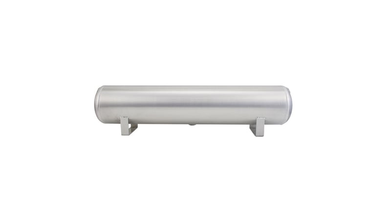 air lift 4 gal alum air tank - (2) 1/4in (2) 3/8in end ports & 1/4in drain port - 30in l x 6in d 11955
