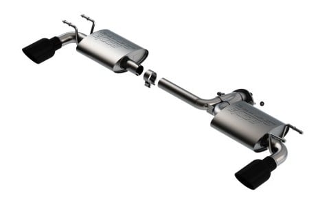 borla 19-21 mazda 3 hatchback 2.0/2.5l na s-type axle-back black chrome tips 11970bc