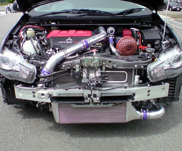 hks type-2 front mount intercooler includes full piping kit for 08-10 mitsubishi evolution x 13001-am006