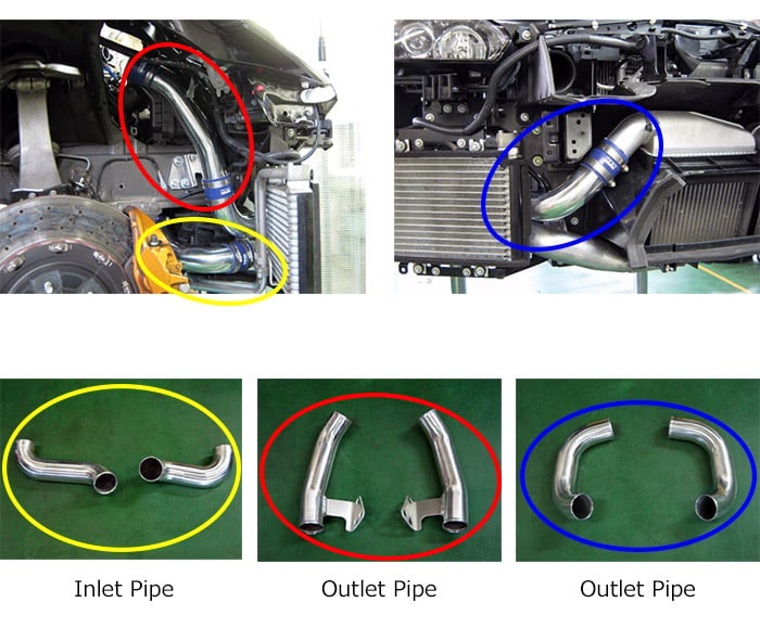 hks 09-10 nissan gt-r intercooler pipe kit (2 inlet/4 outlet) 13002-an003