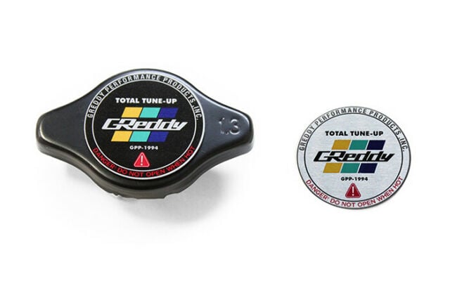 greddy type-n no relief radiator cap most honda / some toyota - black 13911007