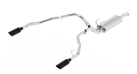 borla 09-17 ram 1500 5.7l v8 3in-2.5in dual out pipe 5in tip s-type exhaust black chrome 140307bc