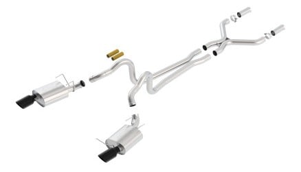 borla 13-14 mustang gt/boss 302 5.0l v8 rwd single split rear exit atak black chrome cb exhaust 140516bc