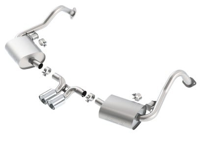 borla 14-15 porsche cayman/boxster (981) rwd 2dr dual center rear exit catback 4in tip exhaust sys 140534