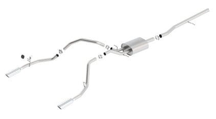 borla 14 silv/sierra 1500 c/b s-type exh/2.75in into dual 2.25in out 4in tip split rear exit 140536