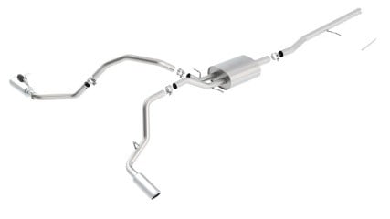 borla 14 silv/sierra c/b exh s-type 1500 5.3l v8 at/mt 2&4wd ext cab split side exit 140545