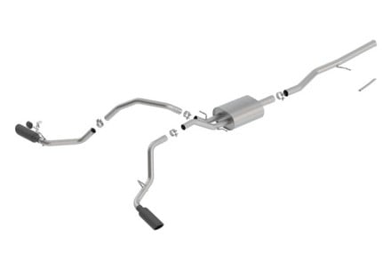 borla 14-18 chevrolet silverado 1500 5.3l v8 at/mt 4dr cc atak catback exhaust w/black chrome tips 140549bc