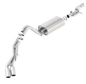 borla touring cat back 15-16 gmc denali 6.2l v8 2.75in, 2.25in dual same side exit 4in tips exhaust 140559