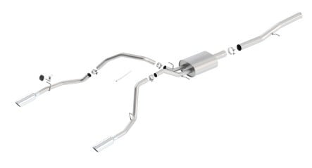 borla 14 silv/sierra 1500 ec std/cc short 143.5in wb touring single split rear exit cat-back exhaust 140570