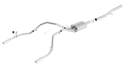 borla 14 silv/sierra 1500 ec std/cc short 143.5in wb s-type single split rear exit cat-back exhaust 140571