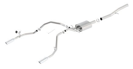 borla 14 silv/sierra 1500 ec std/cc short 143.5in wb atak single split rear exit cat-back exhaust 140572