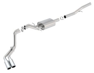 borla 14 silv/sierra 1500 ec std/cc short 143.5in wb s-type dual rolled side exit cat-back exhaust 140576