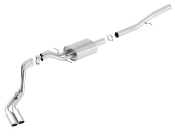 borla 14 silv/sierra 1500 ec std/cc short 143.5in wb atak dual rolled side exit cat-back exhaust 140577
