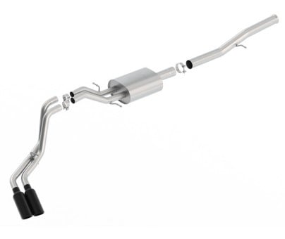 borla 14+ chevy silverad1500 ec std/cc short 143.5in wb atak cat-back exhaust w/ black chrome tip 140577bc