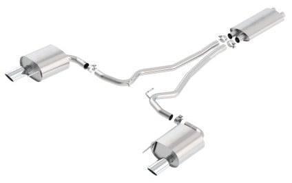 borla touring cat back 15-17 ford mustang 3.7l v6 mt/at 2.25in pipe 4in single round rolled tips 140586