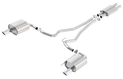 borla cat back 15-17 ford mustang 3.7l v6 mt/at 2.25in pipe 4in single round rolled tips 140587