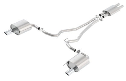 borla atak cat back 15 ford mustang 3.7l v6 mt/at 2.25in pipe 4in single round rolled tips 140588