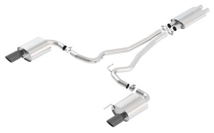borla touring cat-back 15 ford mustang gt 5.0l v8 mt/at 2.5in pipe black 4in tip 140589bc