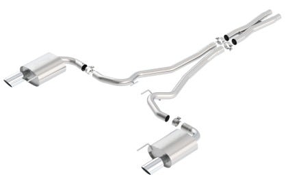 borla s-type cat-back 15-17 ford mustang gt 5.0l v8 mt/at 2.5in pipe 4in tip 140590