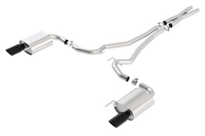 borla s-type cat-back 15-17 ford mustang gt 5.0l v8 mt/at 2.5in pipe 4in tip (black chrome) 140590bc