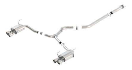 borla 15-16 subaru wrx / sti 2.5l s-type cat-back exhaust quad rd rl tips 140595