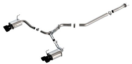 borla 15-19 subaru wrx/sti 2.5l turbo 3in s-type catback exhaust - 2.5in black chrome tips 140595cb